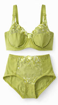 Non-padded Underwire Floral Lace Bra & Panty Set