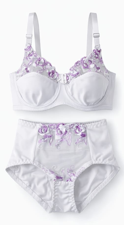 Non-padded Underwire Floral Lace Bra & Panty Set
