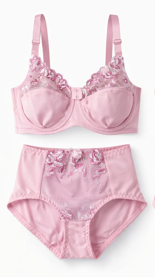 Non-padded Underwire Floral Lace Bra & Panty Set