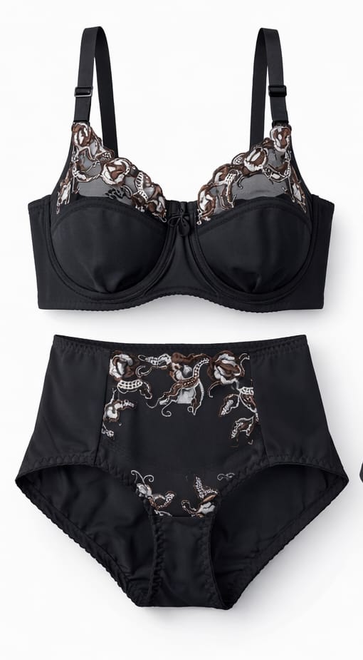 Non-padded Underwire Floral Lace Bra & Panty Set