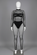 Black Fishnet Jumpsuit on Mannequin